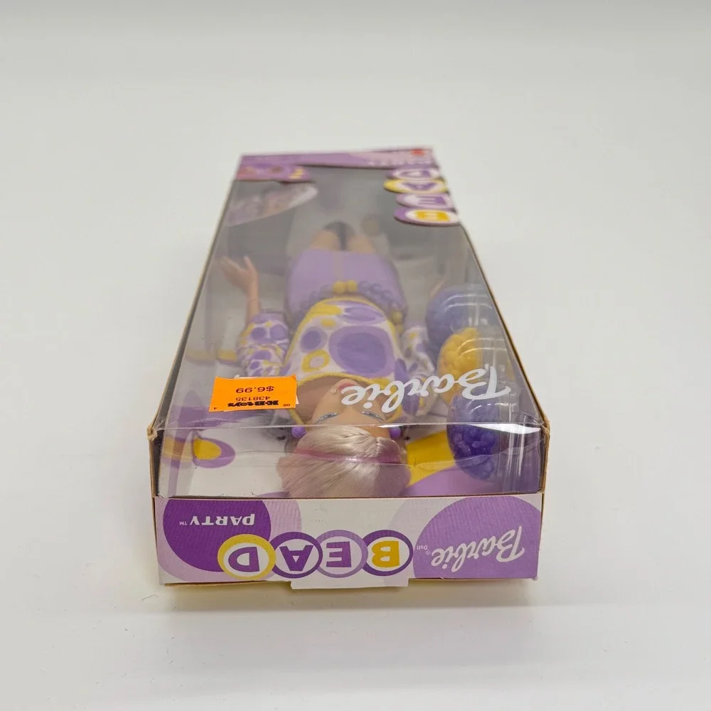 Mattel Barbie Bead Party Doll 2002 Vintage Purple Yellow Polka Dot C3613 NIB